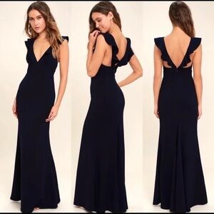 Lulus Perfect Opportunity Navy Blue Maxi Dress - L